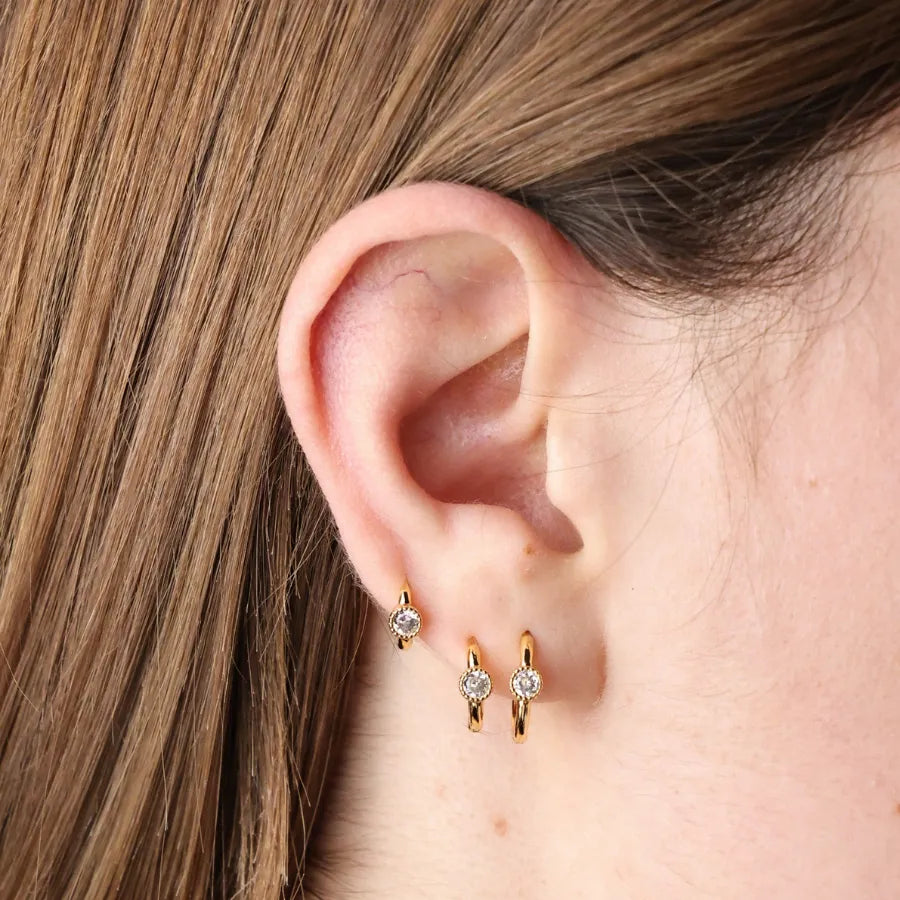 Lyanna Solitaire Hoop Earrings