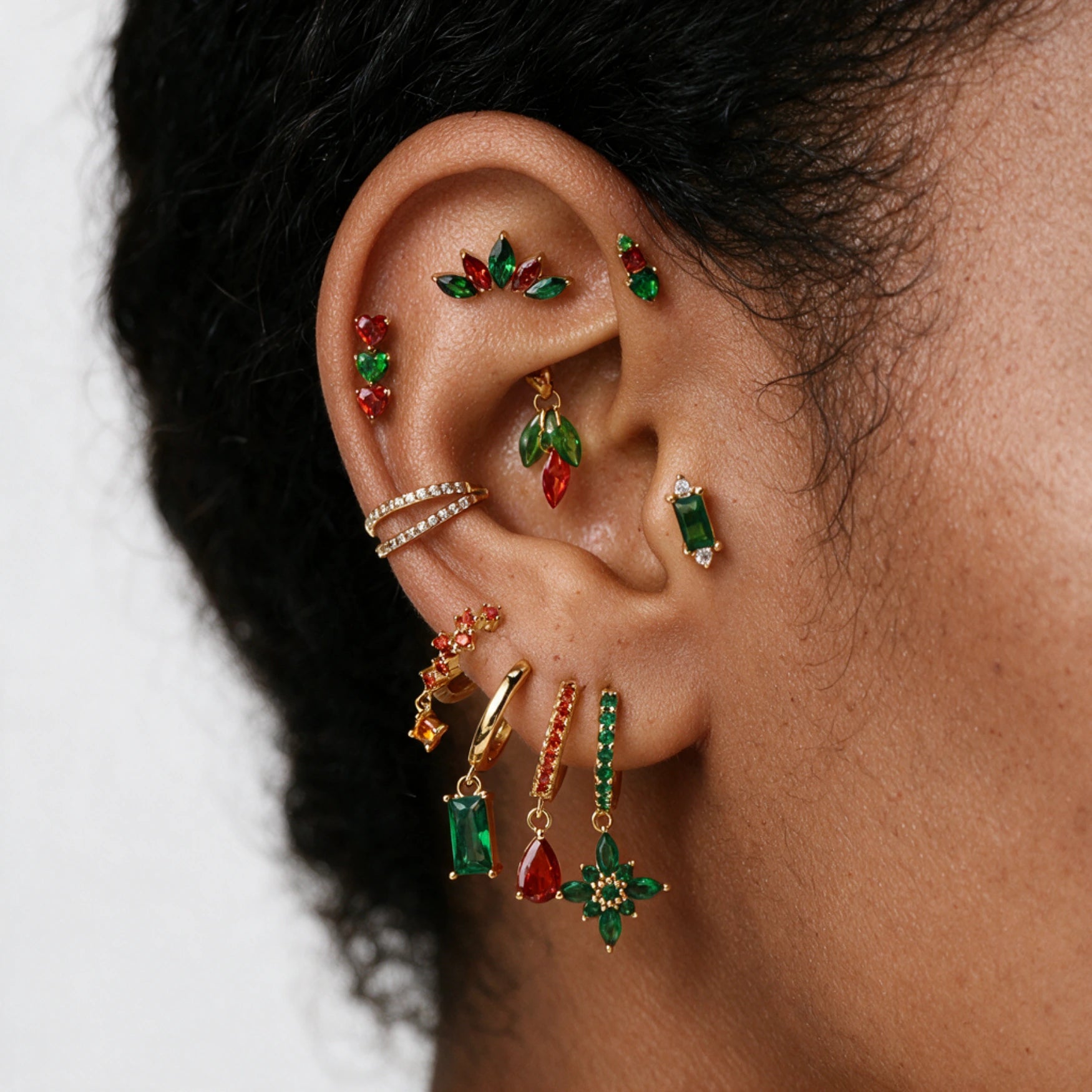 Titanium Melody Duo Diamond Pave Clicker | Conch Hoop