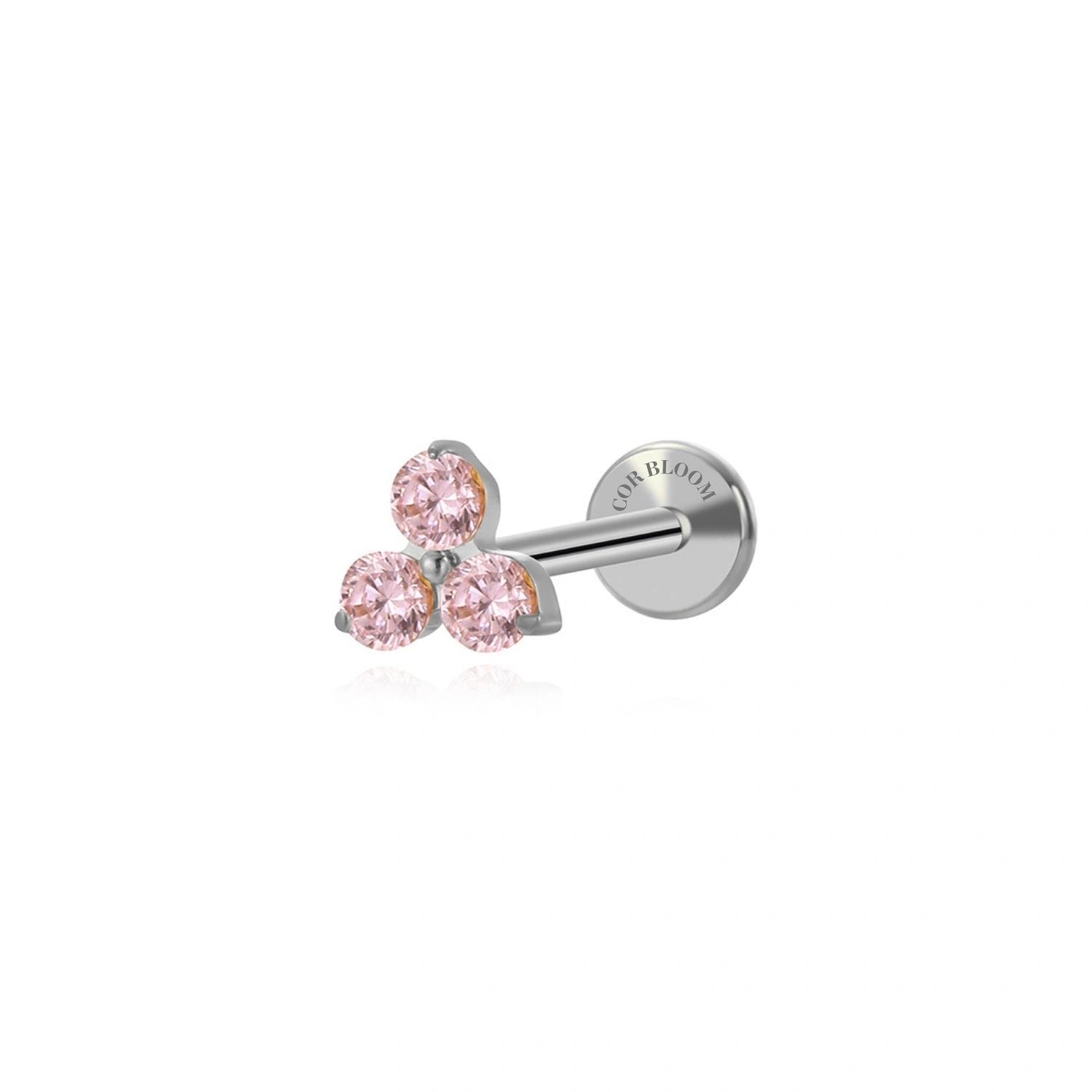 Titanium Mini Pink Triangle Flat Back Stud