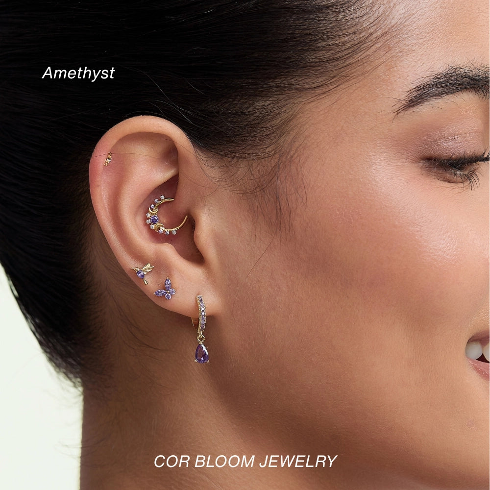 Titanium Diamond Frida Bird Stud