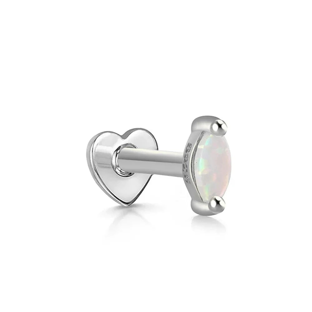 Oval Opal Labret Piercing Stud