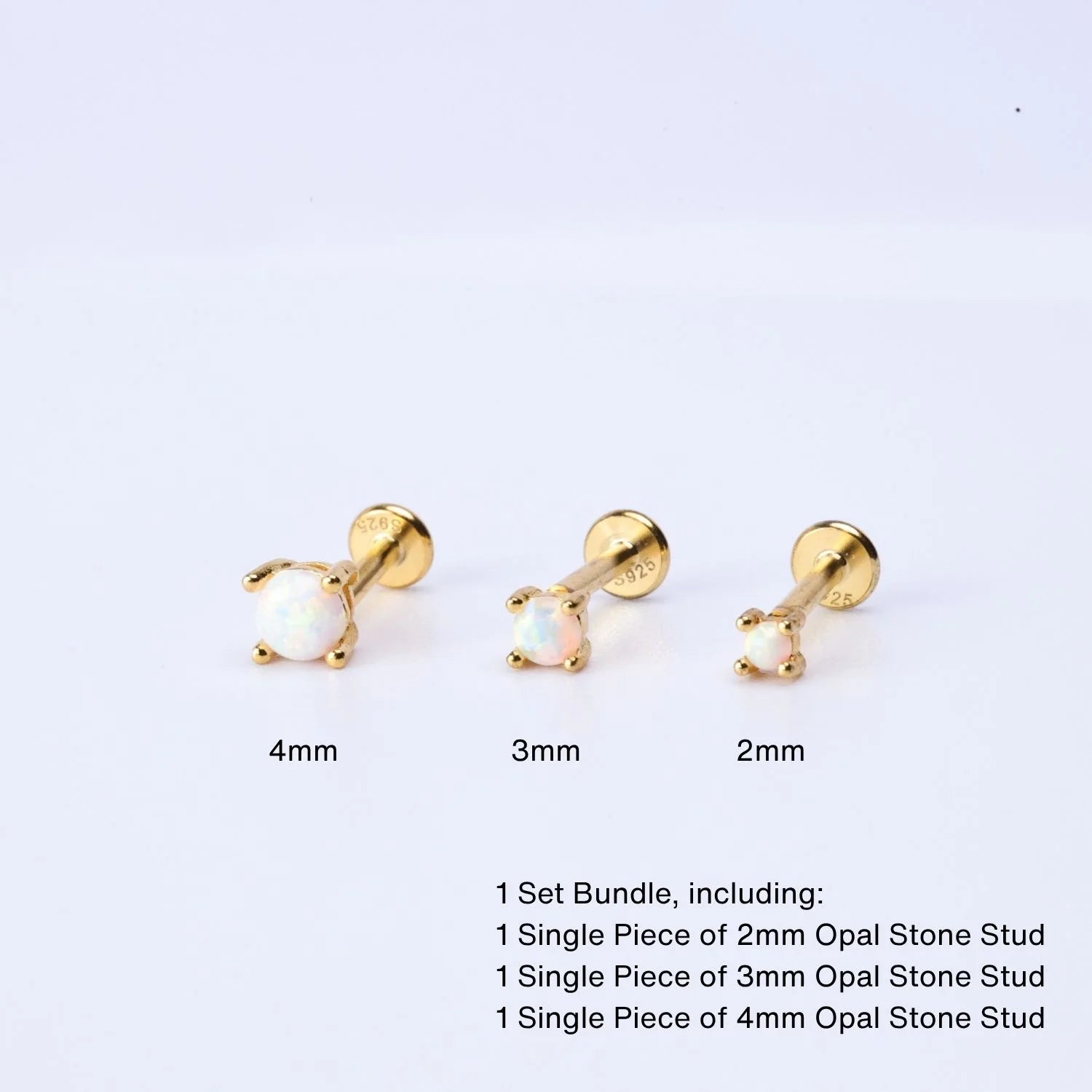 White Opal Flat Back Studs
