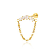 Titanium Diamond Dangle Flat Back Stud