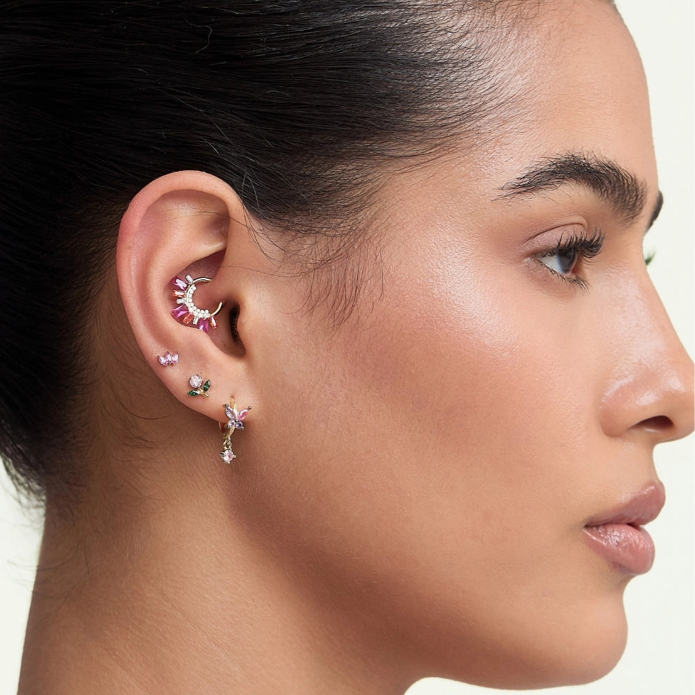 Titanium Gracelyn Pink Spring Flower Flat Back Stud