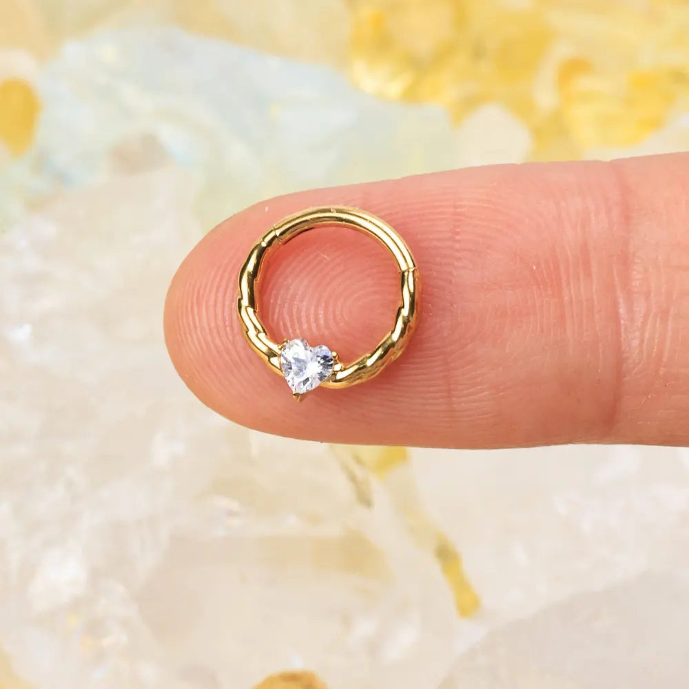 Titanium Cosmo Diamond Heart Clicker