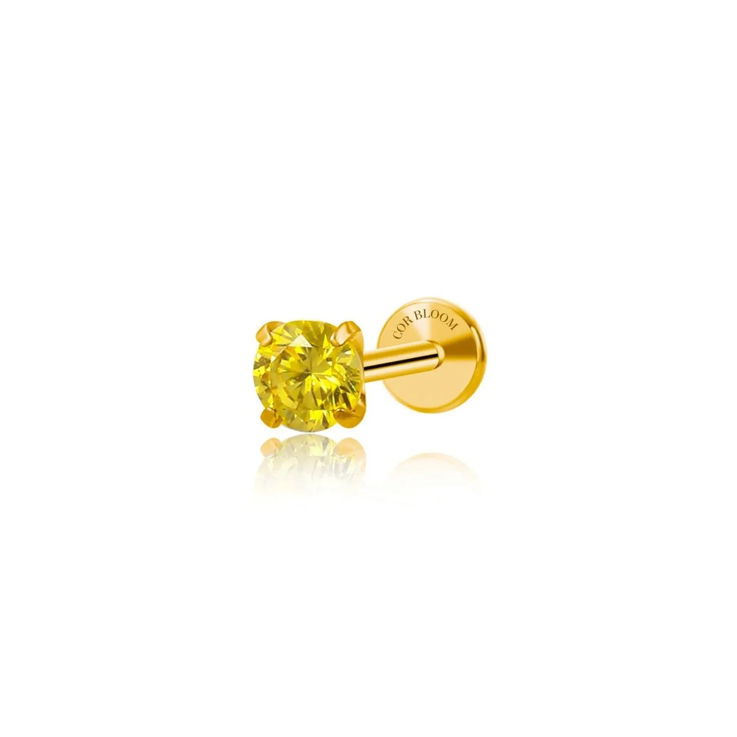 Titanium Multisize Yellow Topaz Stud (Push Pin)