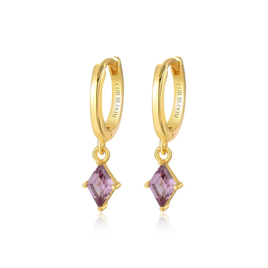 Alaia Amethyst Kite Hoop Earrings