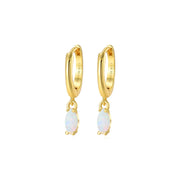 Doris Precious Opal Marquise Charm Hoop Earrings