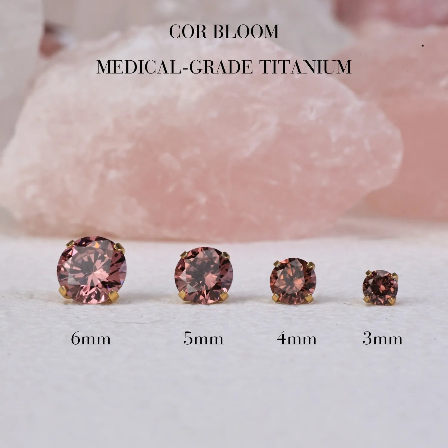 Titanium Multisize Rhodolite Stud (Push Pin)