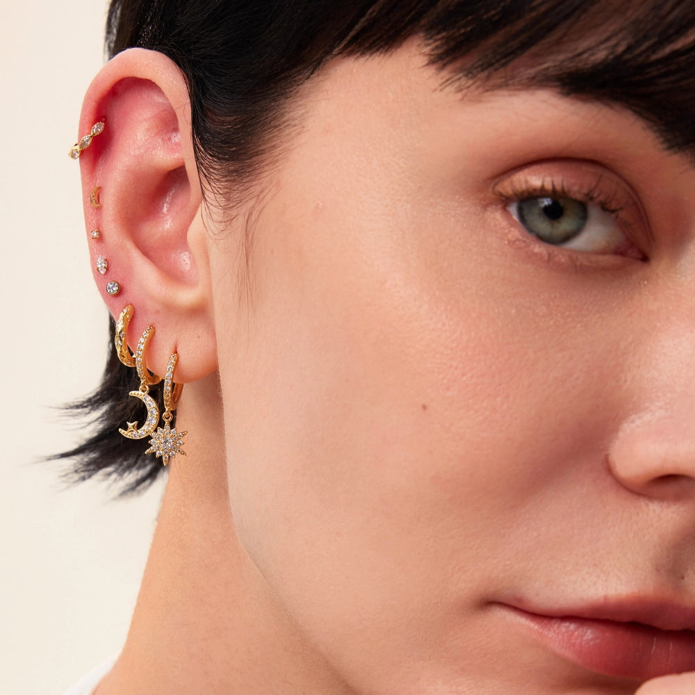 Titanium Small Crystal Marquise Flat Back Stud