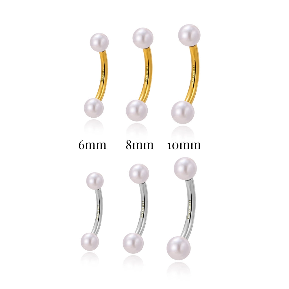 Titanium Duo Pearl Curved Barbell