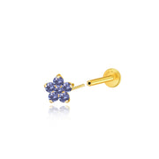 Titanium Nova Flower Stud - Tanzanite