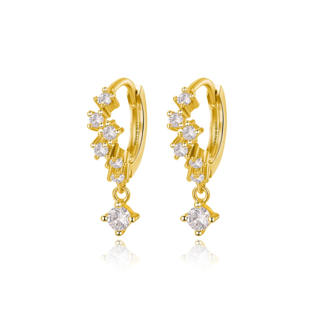 Nia Crystal Bling Cluster Hoops