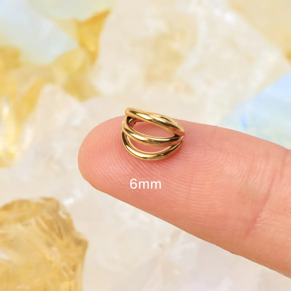 Solid Titanium Trio-Band Septum Clicker · Helix Hoop · Conch Ring
