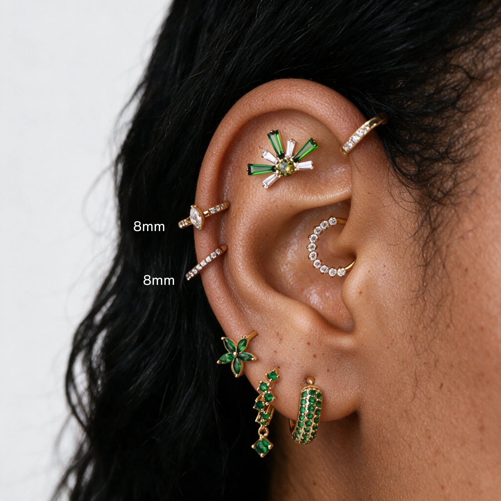 Clicker con diamante marquise in titanio | anello per Helix | cerchietto per Conch