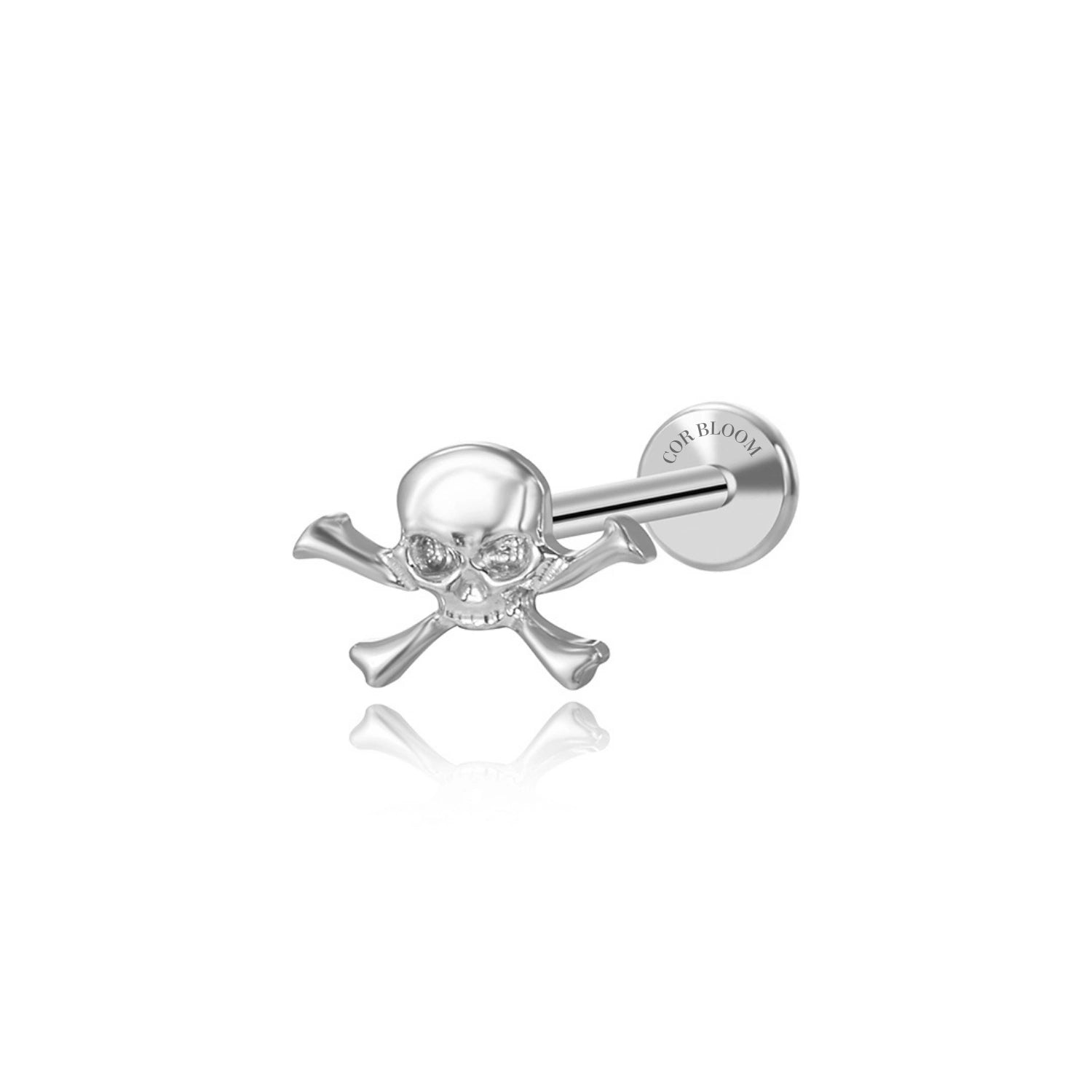 Titanium Secret Skull Piercing Stud