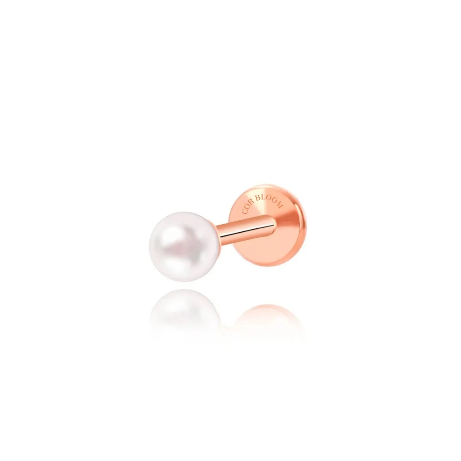 Titanium Baby Pearl Threaded Flat Back Stud
