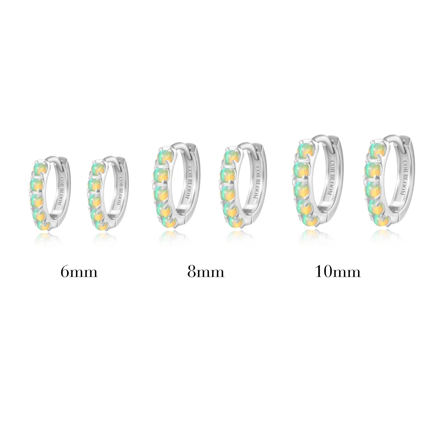 Yianna Spring Green Opal Hoop Earrings
