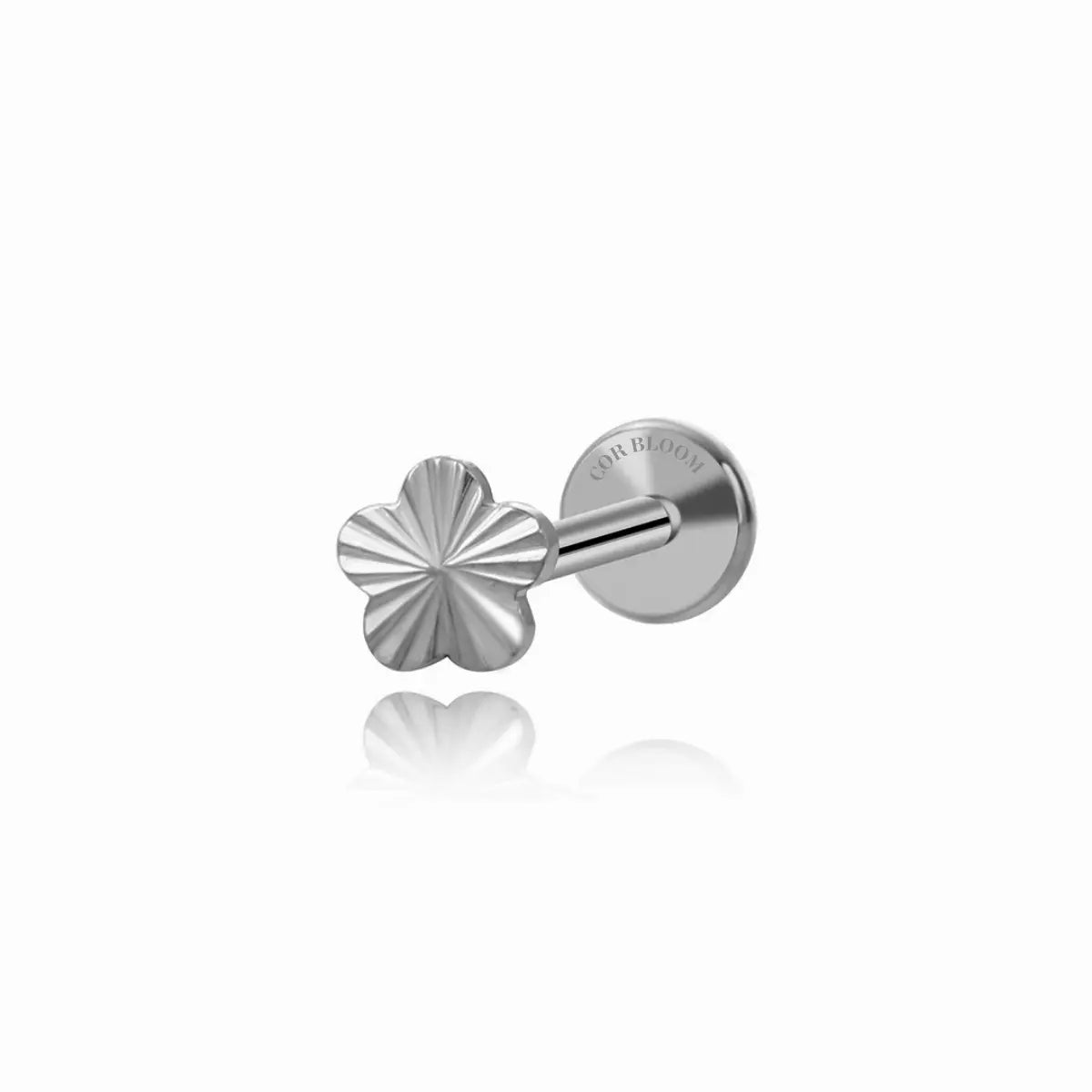 Titanium Little Radiant Flower Flat Back Stud