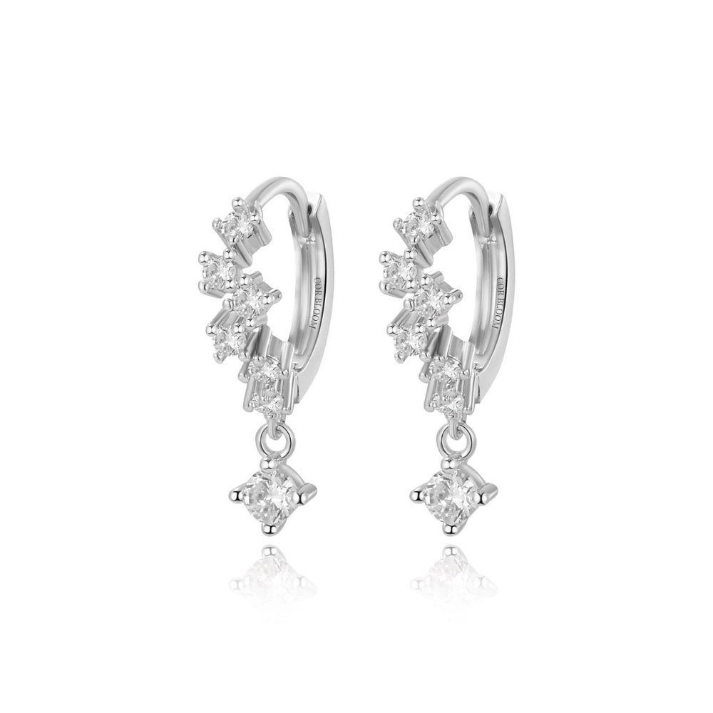 Nia Crystal Bling Cluster Hoops
