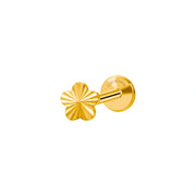 Titanium Little Radiant Flower Flat Back Stud