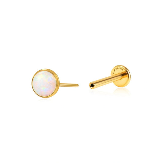 Titanium White Opal Push Pin Piercing Stud