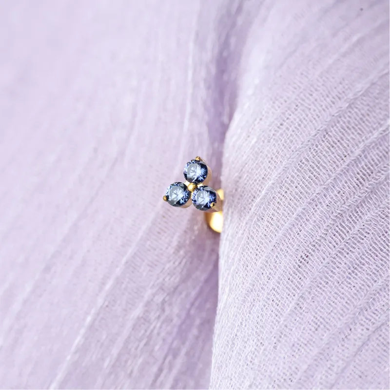 Titanium Athina Mini Tanzanite Triangle Flat Back Stud