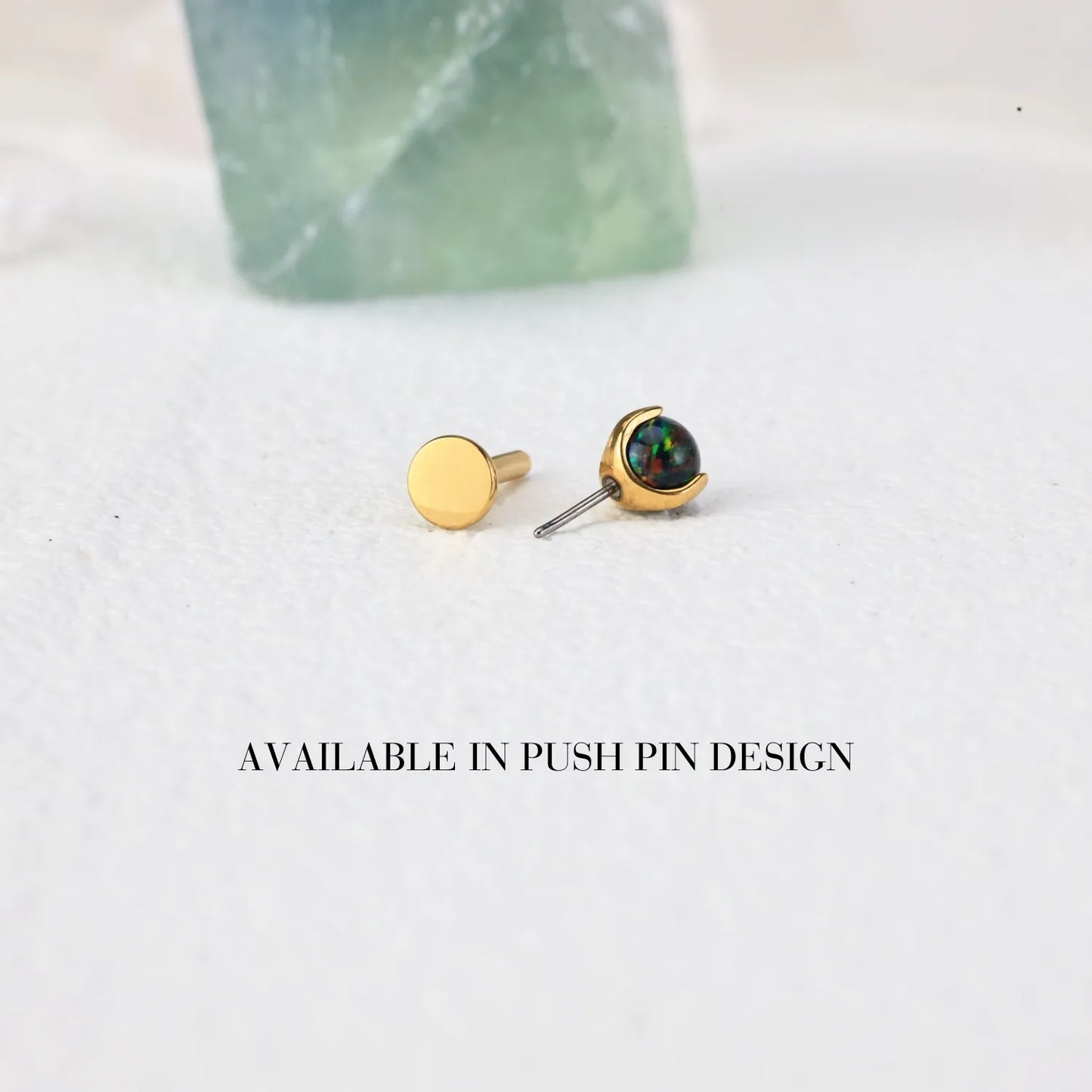 Titanium Dark Opal Sphere Piercing Stud