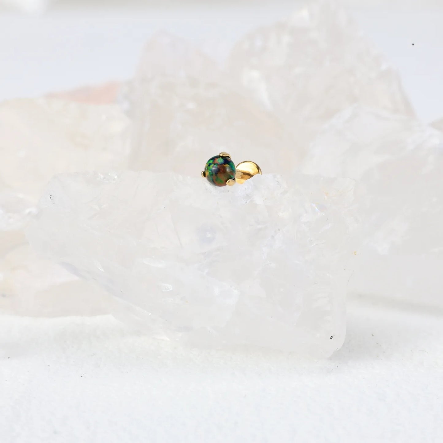 Titanium Dark Opal Sphere Piercing Stud