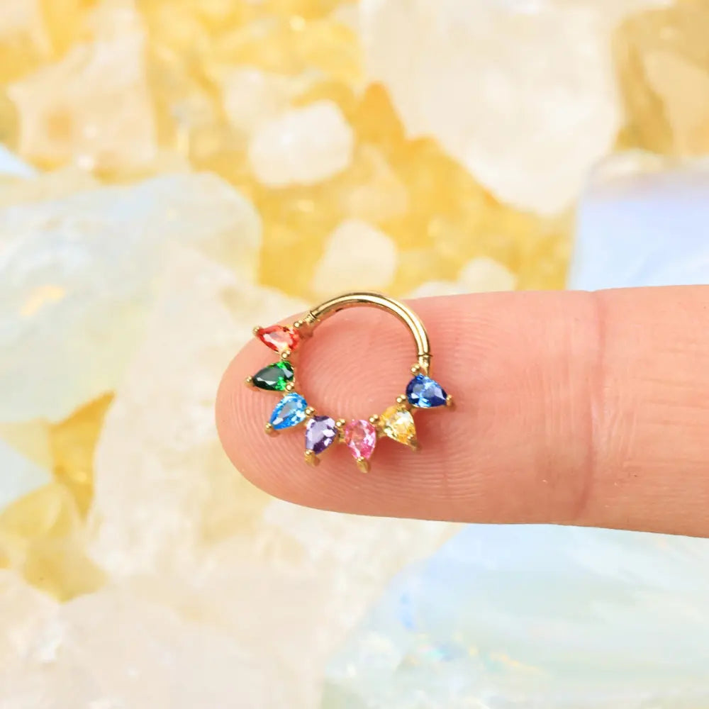 Daleyza Rainbow Pear-Cut Gemstone Clicker