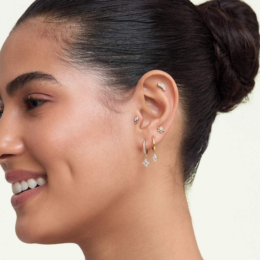 Titanium Felicity Moonstone Duo Marquise Stud - Luna Glow