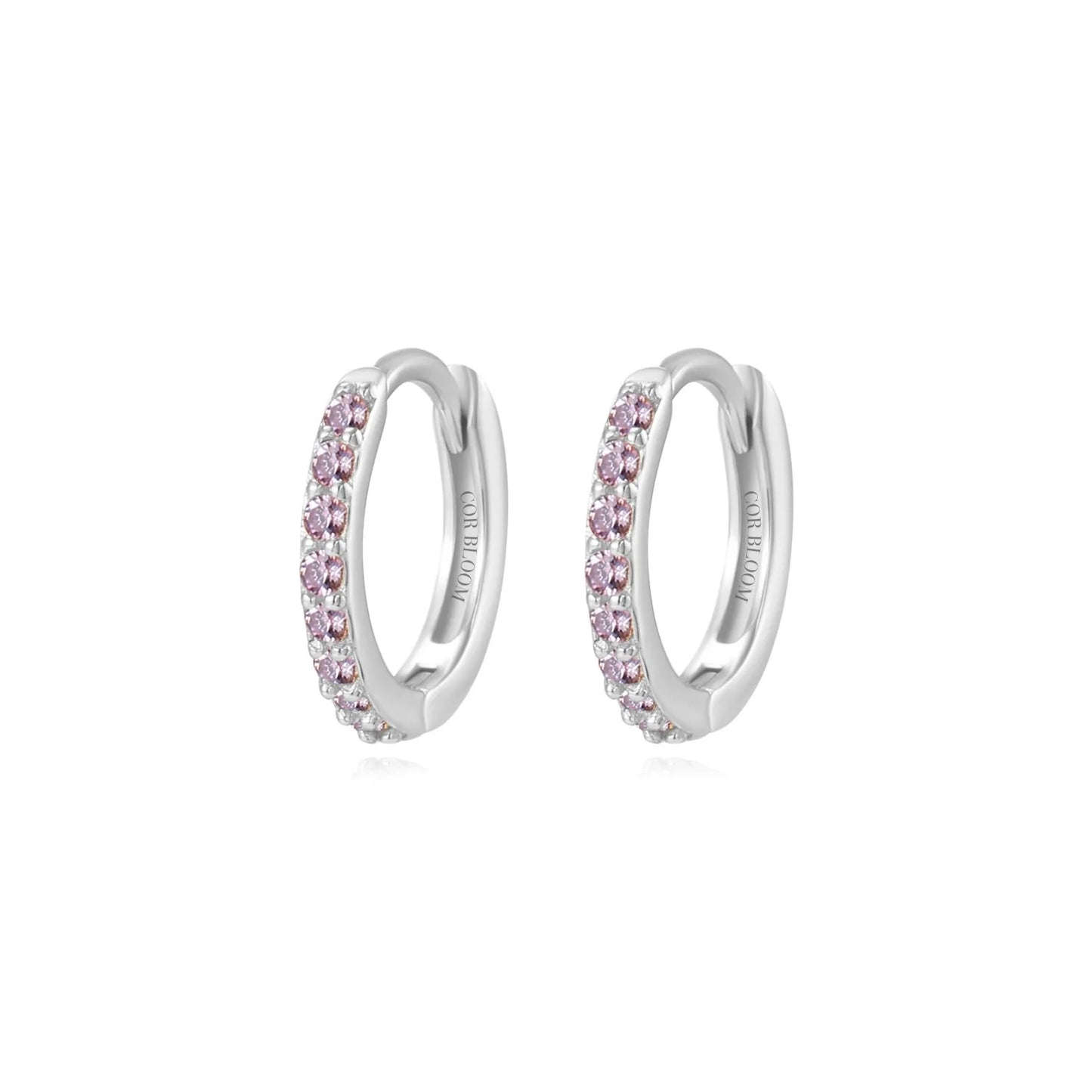 Arya Amethyst Pave Hoop Earrings