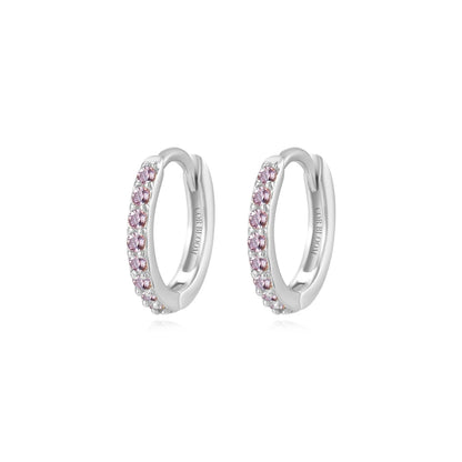 Arya Amethyst Pave Hoop Earrings