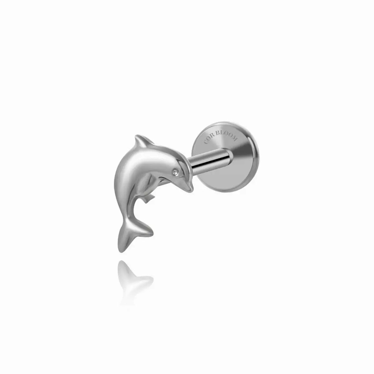 Titanium Little Dolphin Flatback Stud