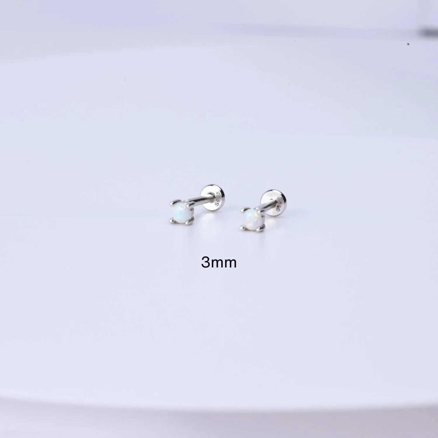 White Opal Flat Back Studs