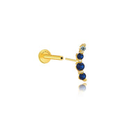 Minimal Mini Curve Stud – Blue Sapphire