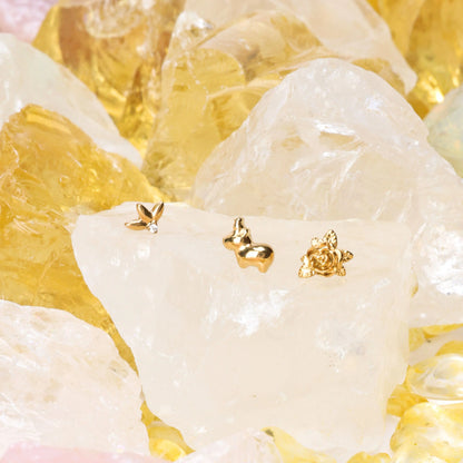 Titanium Solid Trio Marquise Petal Flat Back Stud