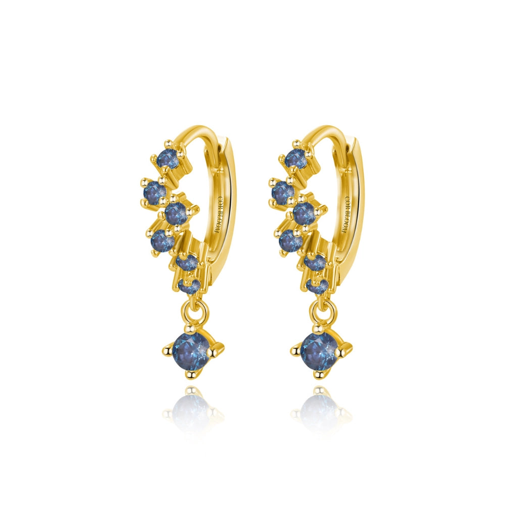 Nia Bling Cluster Hoops - Tanzanite