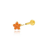 Titanium-Nova-Blumenstecker – orange-roter Stein