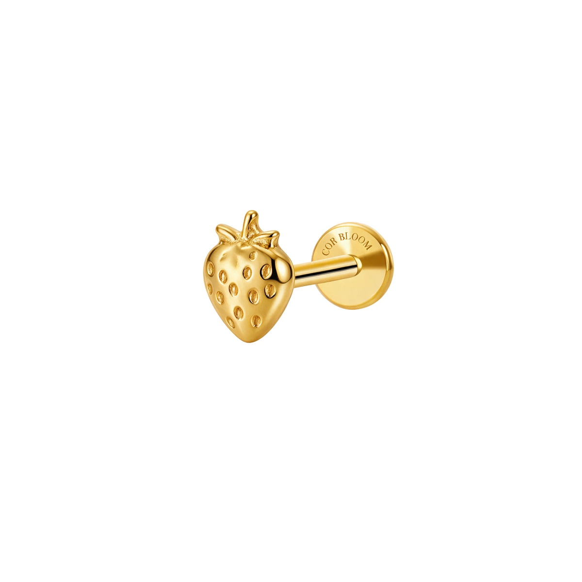 Titanium Strawberry Flat Back Stud