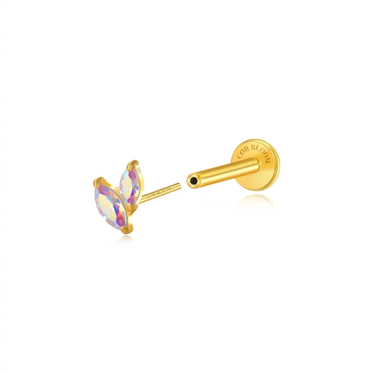 Titanium Akosua Mini Duo Petal AB Stud