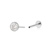 Titanium Multisize Diamond Push Pin - Silver