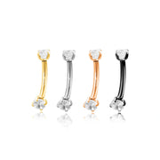 Implant-Grade Titanium Essential 3mm CZ Curved Barbell Piercing