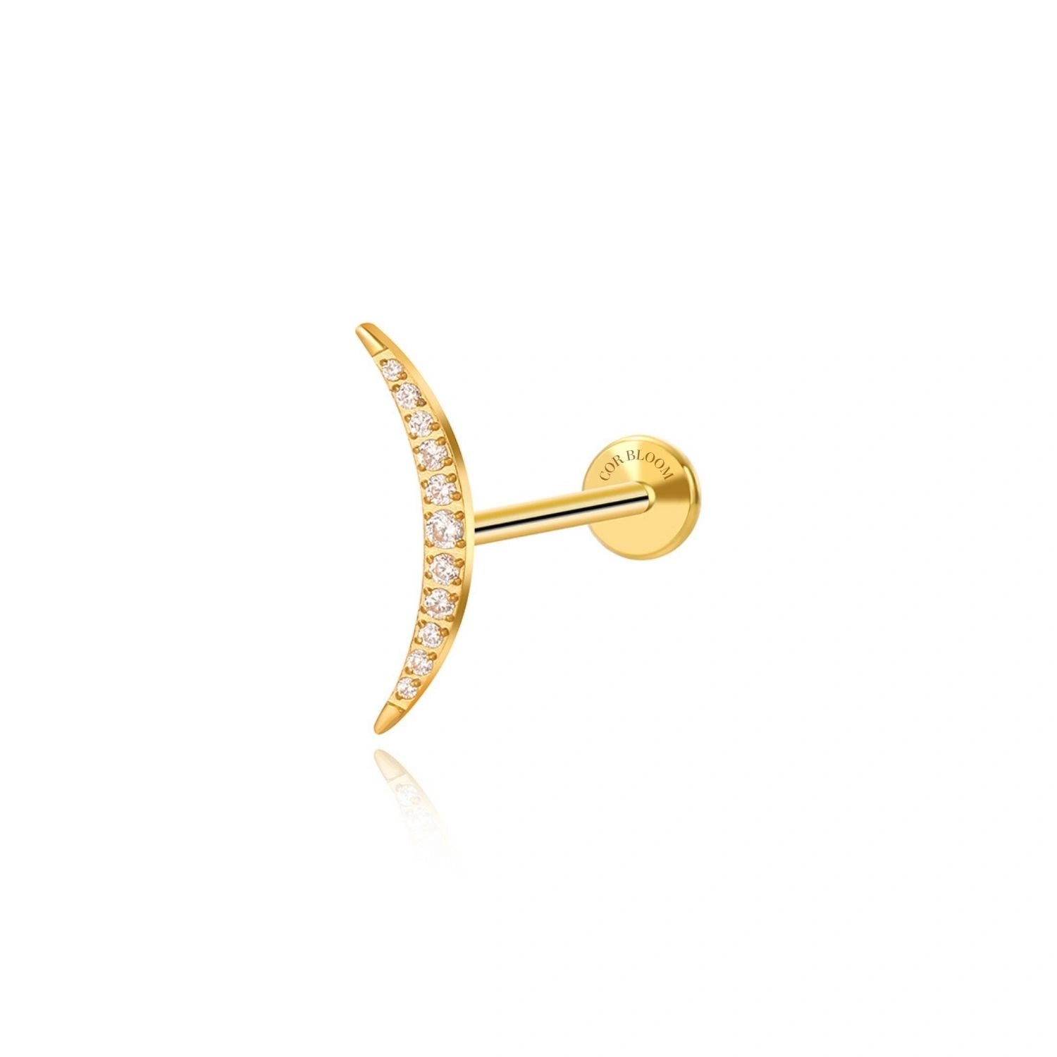 Titanium Julianna Diamond Curve Flat Back Stud