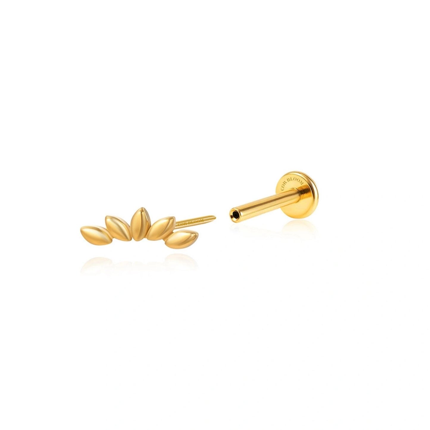 Five-Petal Curve Flat Back Piercing Stud