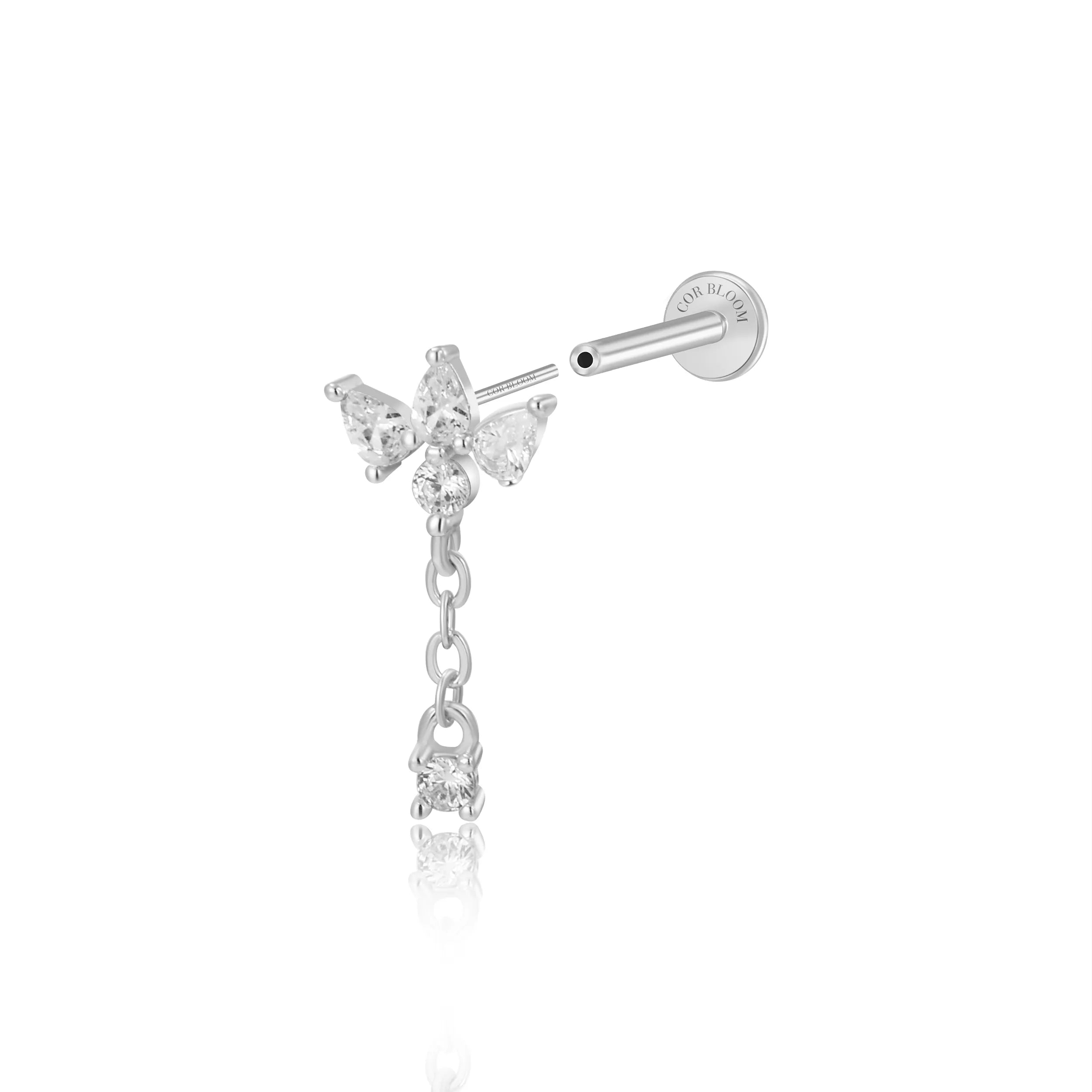 Jazmine Trio Pear Dangling Stud – Crystal Starlight
