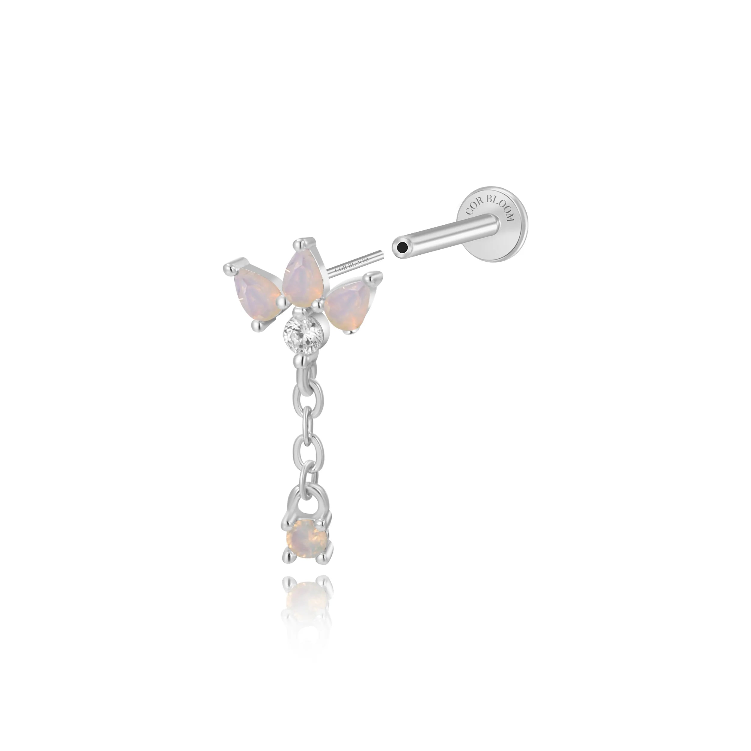Jazmine Trio Moonstone Pear Dangling Stud – Moonlight Glow