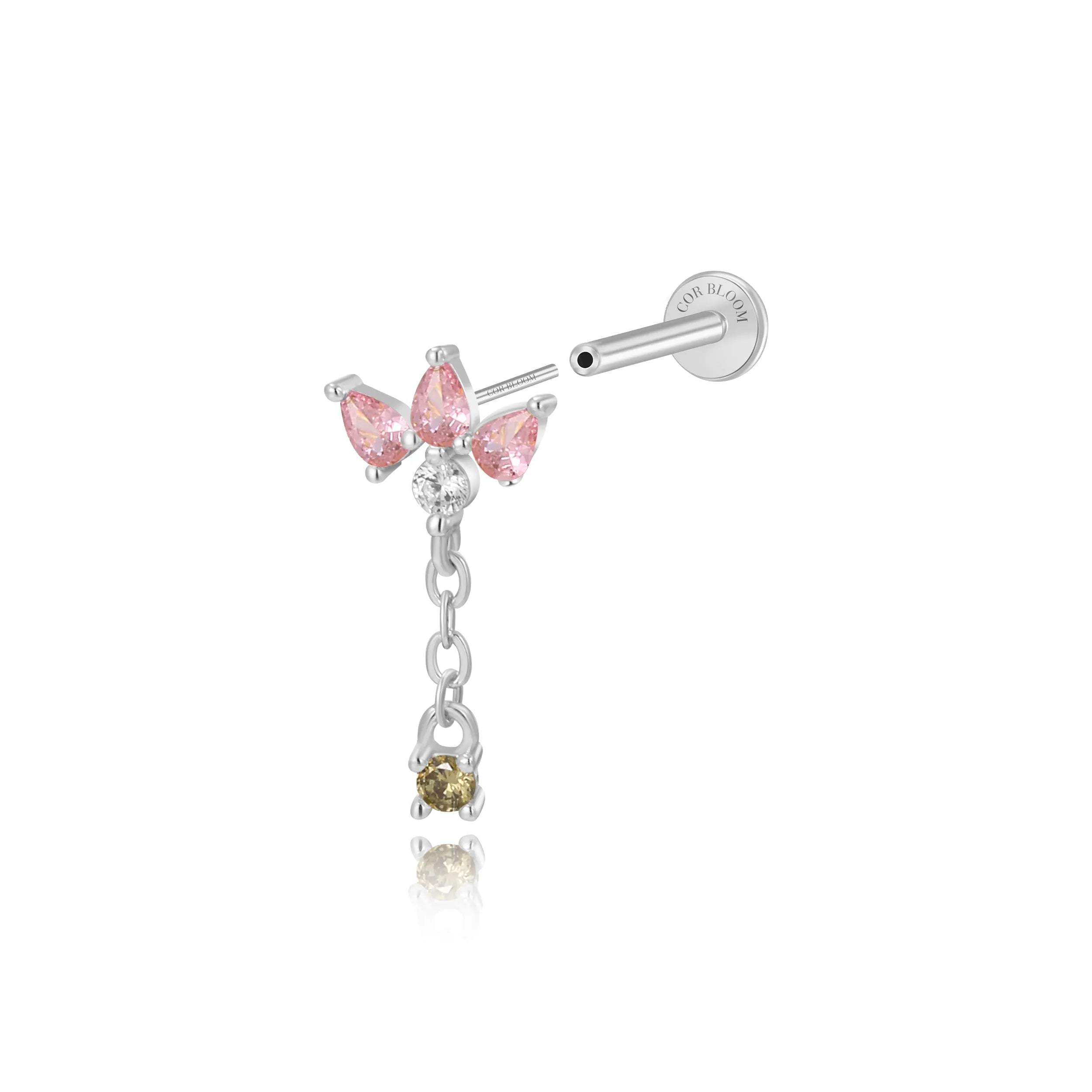 Jazmine Trio Pink Pear Dangling Stud – Rosy Spring
