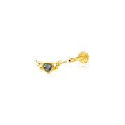 Titanium Nataly Dark Iridescent Angel Heart Flat Back Stud