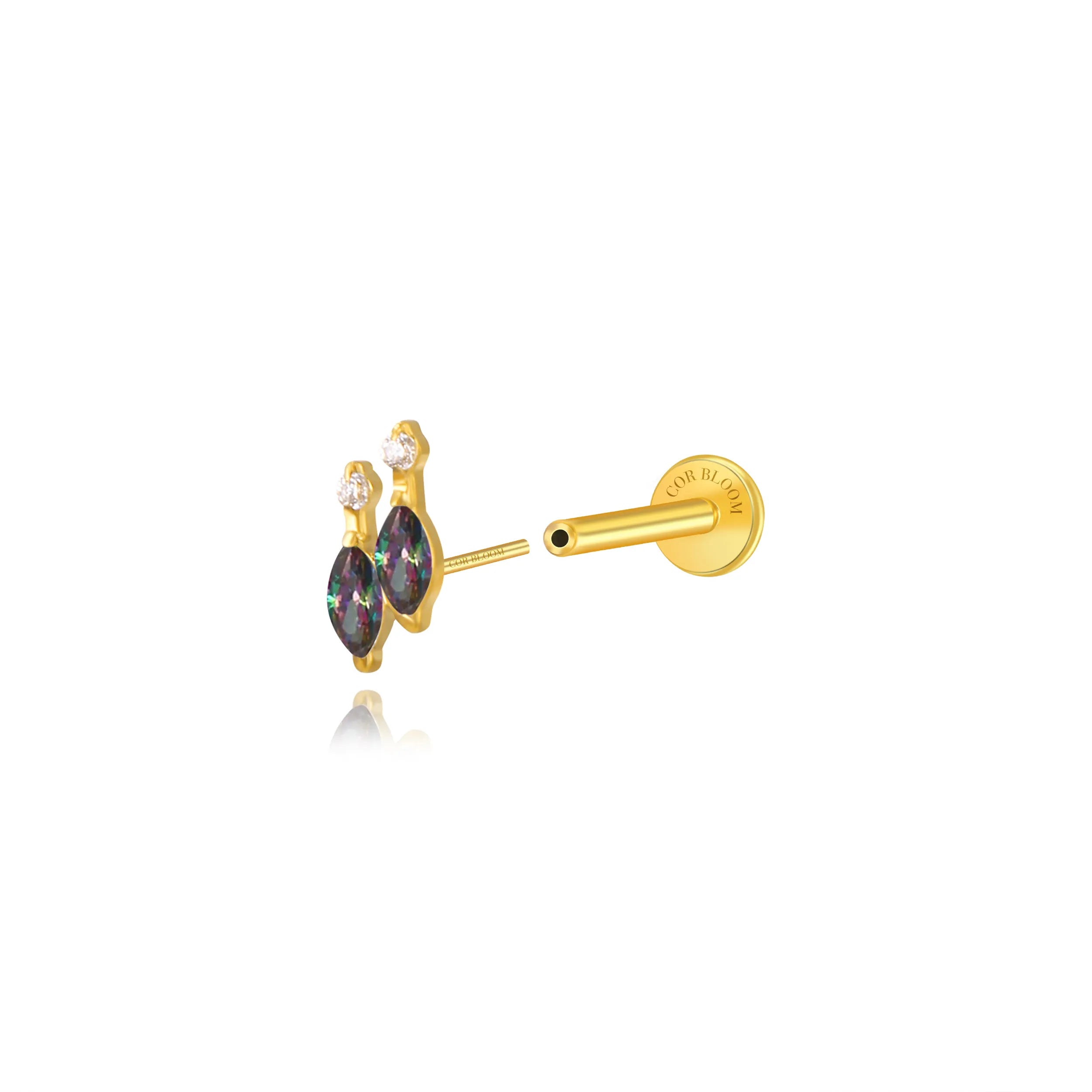 Titanium Felicity Dark Iridescent Stud - Cosmic Dream